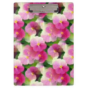 Porte-bloc Élégant Motif à fleurs rose et blanc Impatiens
