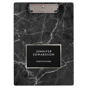 Porte-bloc Élégant motif en marbre noir blanc personnalisé