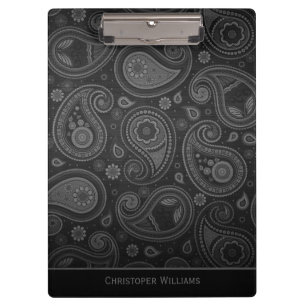 Porte-bloc Élégant noir paisley clipbo personnalisé
