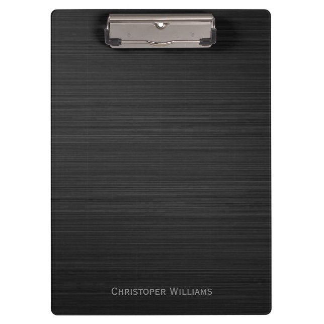 Porte-bloc Elégant noir perforé métal personnalisé (Devant)