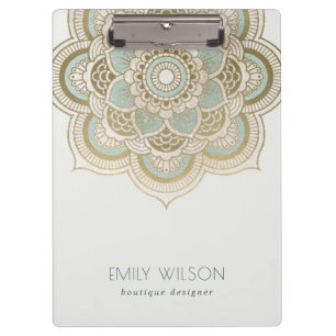 Porte-bloc Elégant Ornate Gold Foil Turquoise Turquoise Mand