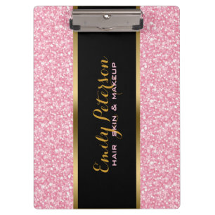 Porte-bloc Elégant Parties scintillant rose Or & Black Accent