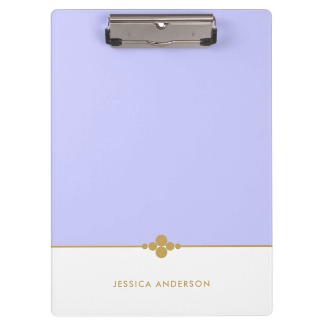 Porte-bloc Élégant Periwinkle White Gold personnalisé (Devant)