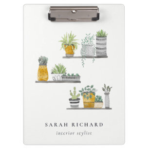 Porte-bloc Elégant Plante à pots Maison Aquarelle Botanique