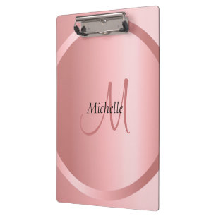 Porte-bloc Élégant Rose Gold Monogramme Modèle moderne