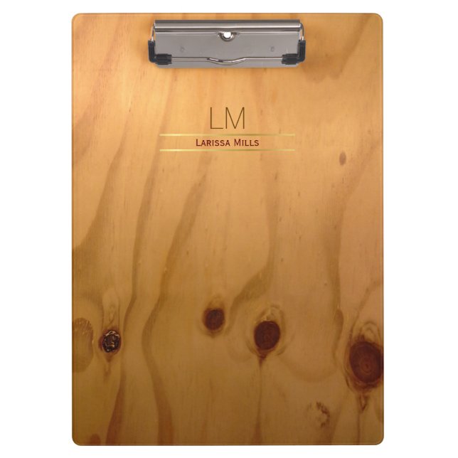 Porte-bloc élégant & rustique Bois Texture personnalisée (Devant)
