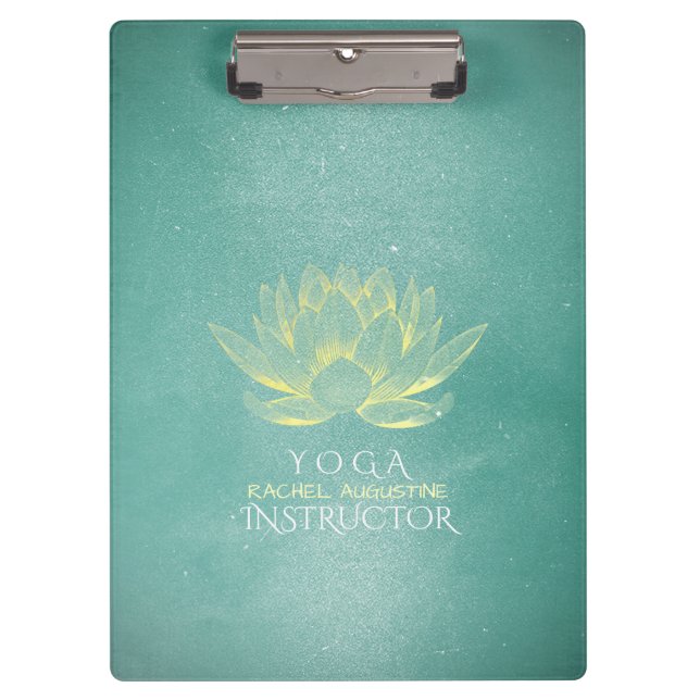 Porte-bloc Élégant Turquoise Gold Lotus Yoga instructeur de m (Devant)