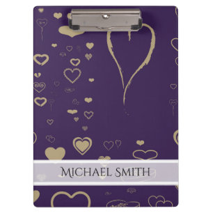 Porte-bloc Élégant violet moderne Motif de coeur