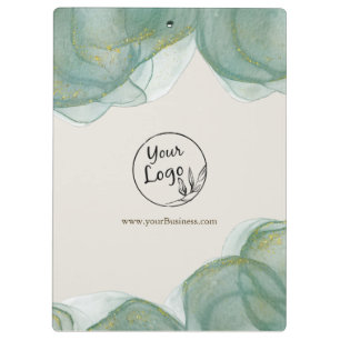 Porte-bloc Elégante Parties scintillant d'or vert Aquarelle +