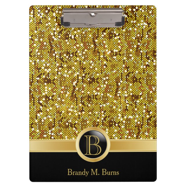 Porte-bloc Élégante Parties scintillant Gold Confetti Imprime (Devant)