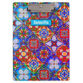 Porte-bloc Elégante talavera mexicaine carrelage bleu violet 