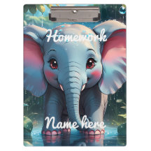 Éléphant Mignon Personnalisé sous la Pluie
