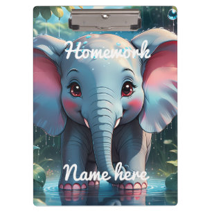 Porte-bloc Éléphant Mignon Personnalisé sous la Pluie