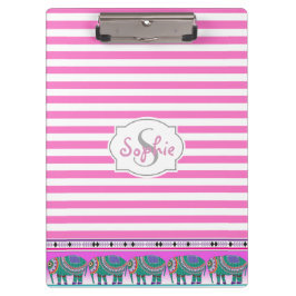 Porte-bloc Eléphant Orné Turquoise Stripped Personnalisé