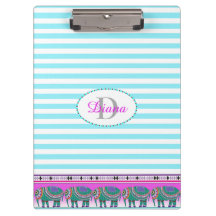 Eléphant Orné Turquoise Stripped Personnalisé