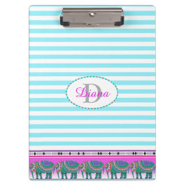 Porte-bloc Eléphant Orné Turquoise Stripped Personnalisé