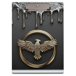 Porte-bloc Emblème d'aigle doré aux ailes déployées