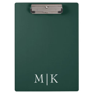 Porte-bloc Emerald Green et White   Monogramme moderne