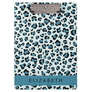 Porte-bloc Empreinte de léopard, Spots, Leopard Bleu, Votre N