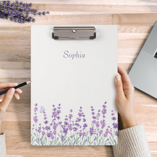 Porte-bloc en lavande aquarelle violette florale
