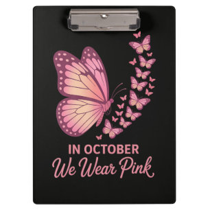 Porte-bloc En octobre Papillon Rose Poitrine