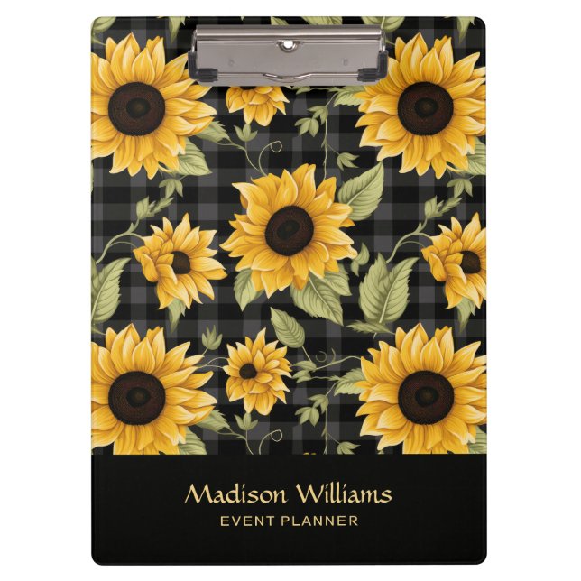 Porte-bloc en vichy Motif tournesol (Devant)