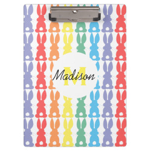 Porte-bloc Enfants Personnalisé Rainbow Bunny Silhouette Cute