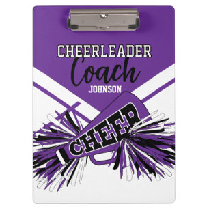 Porte-bloc Entraîneur de Cheerleader - Violet, Noir & Blanc