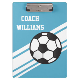 Porte-bloc Entraîneur de soccer bleu Porte - bloc personnalis