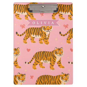 Porte-bloc esthétique personnalisée rose tigre chic branchée