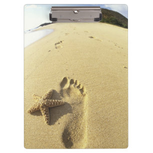 Porte-bloc États-Unis, Hawaï, Maui, Makena Beach, Empreinte e