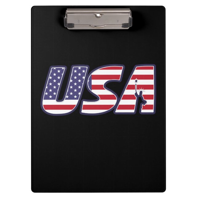 Porte-bloc États-Unis Lettre élégante du drapeau américain (Devant)