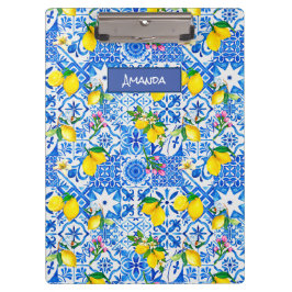 Porte-bloc Eté majolica bleu Sicilienne agrumes méditerranéen