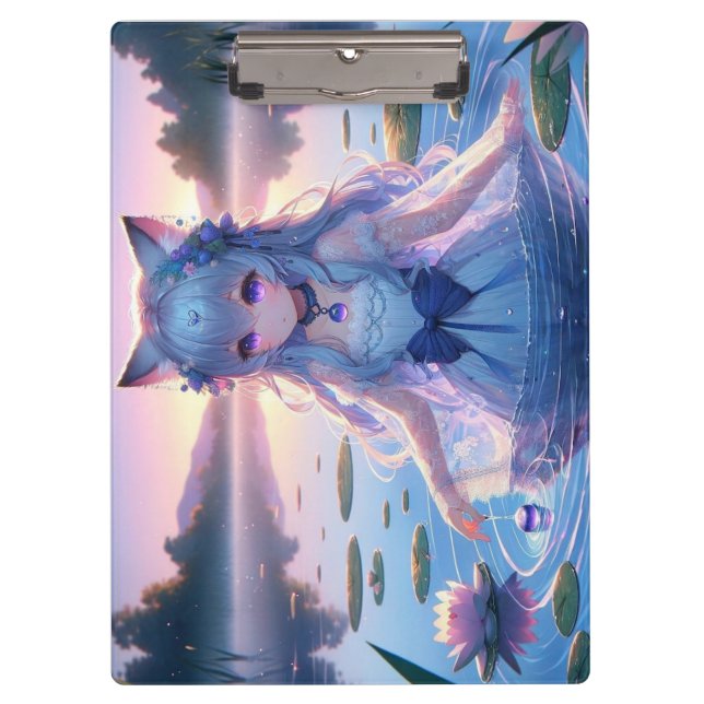 Porte-bloc Ethérée Anime Catgirl double face (Devant)
