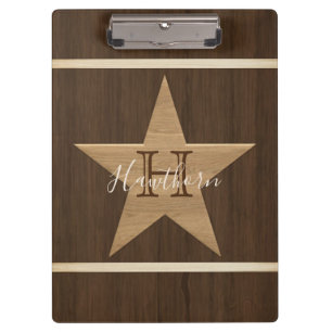 Porte-bloc Étoile en bois classique marron foncé et beige