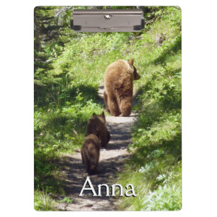 Porte-bloc Famille d'ours brun