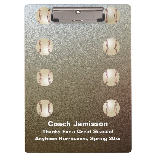 Porte-bloc Faux Chrome, Merci Entraîneur De Baseball, Nom, (Devant)