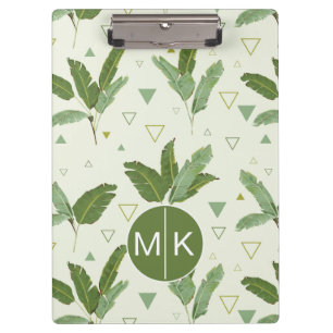 Porte-bloc Feuille de banane avec le monogramme des triangles