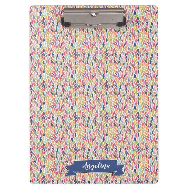 Porte-bloc Feuille de la Marine Motif Moderne Personnalisé Cl (Devant)