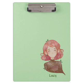 Porte-bloc Feuilles aquarelle et caractère fille arbre
