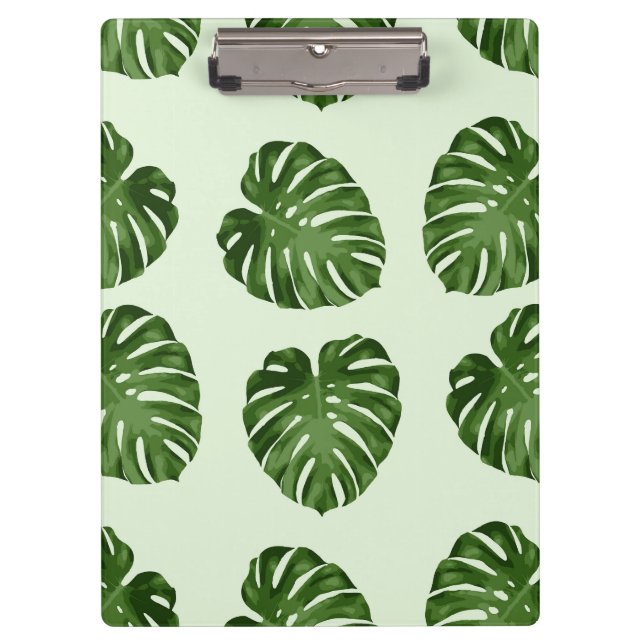 Porte-bloc Feuilles de palmiers, Feuilles verts, Motif tropic (Devant)