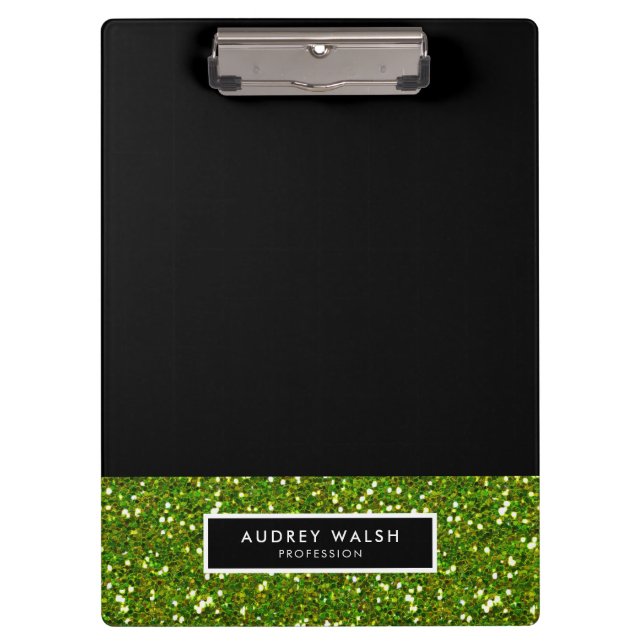 Porte-bloc Fille Glitzy Green Sequin Parties scintillant Noir (Devant)