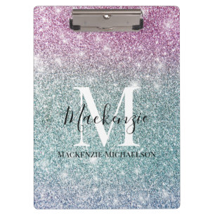Porte-bloc Fille rose bleu violet Parties scintillant Nom du