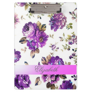 Porte-bloc Fille Vintage Fleurs Chic Personnalisées