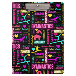 Porte-bloc Filles colorées Gymnastique Glossaire Typographie