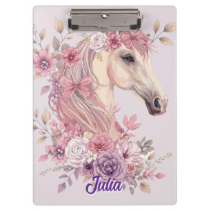 Porte-bloc Filles Jolis Poneys Floral Pastel Cheval