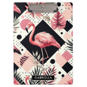 Porte-bloc Flamant rose mignon géométrique
