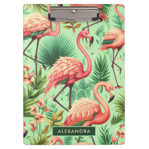 Porte-bloc Flamants roses roses vintages