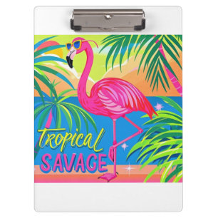 Porte-bloc Flamingo rose Position tropicale sur une jambe
