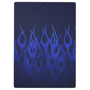 Porte-bloc Flammes de course bleues sur impression en fibre d